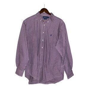 Ralph Lauren Blake Plaid Long Sleeve Shirt Business Career‎ Office Work Men L